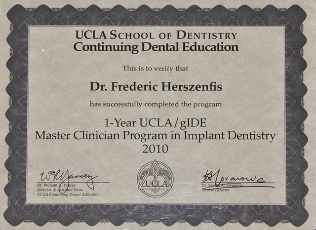 Master Implant Dentistry UCLA